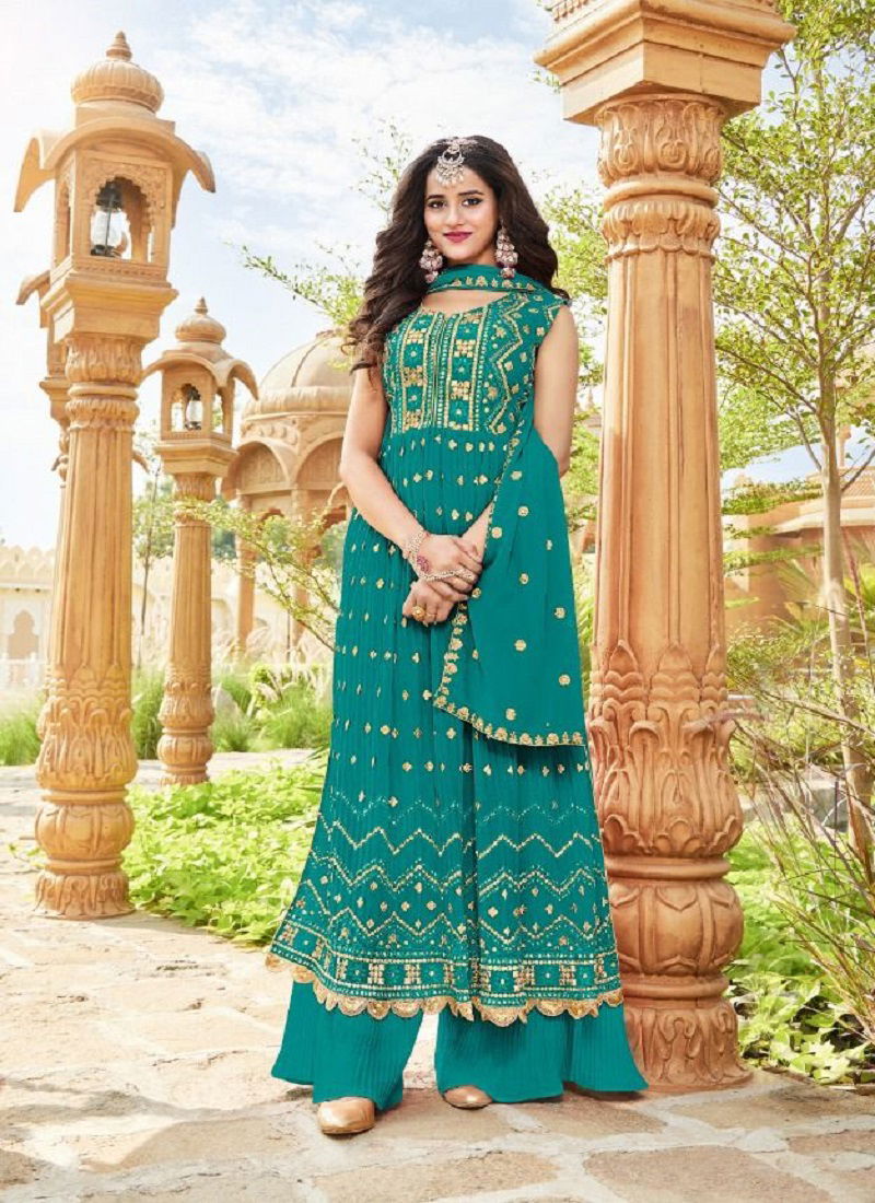 Your Choice Nyraa Gold Heavy Wedding Wear Wholesale Georgette Suits Catalog